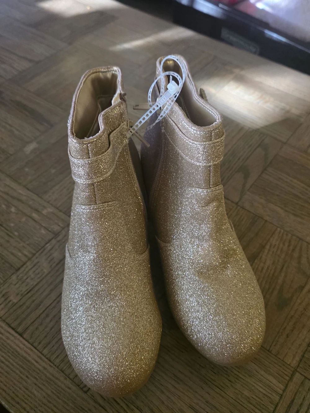 Self Esteem Glitter Ankle Boots in Champagne For Girl